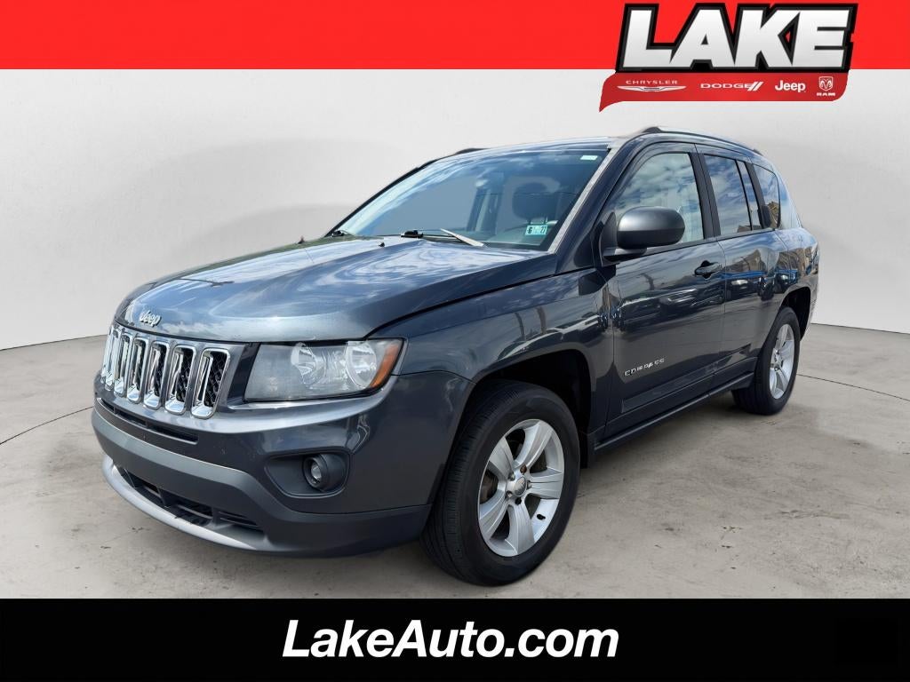 2014 Jeep Compass Sport in Black — front three-quarter view