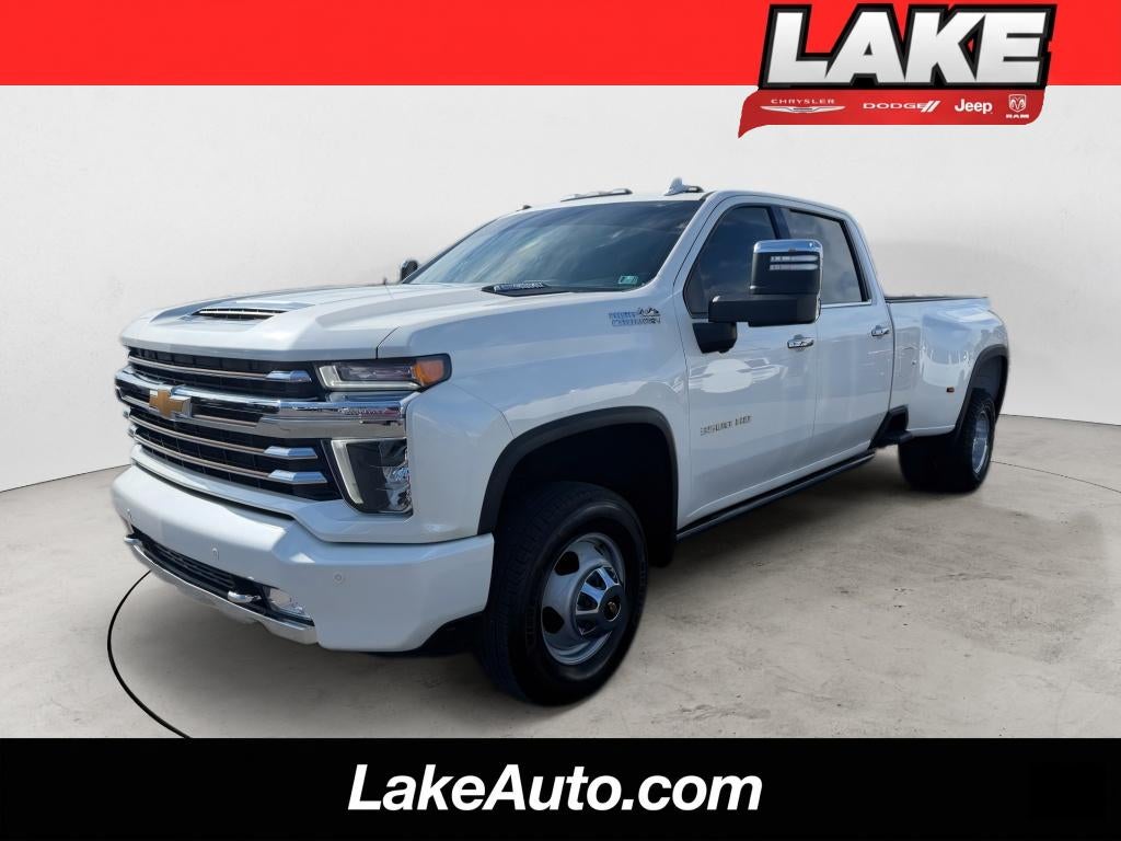 2023 Chevrolet Silverado High Country in Iridescent Pearl — front three-quarter view