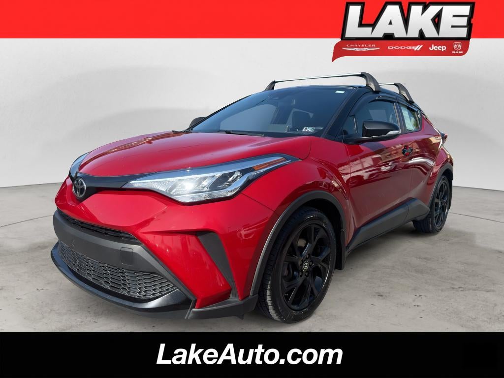 2021 Toyota C-HR Nightshade in Supersonic Red W/Black Roof — front three-quarter view