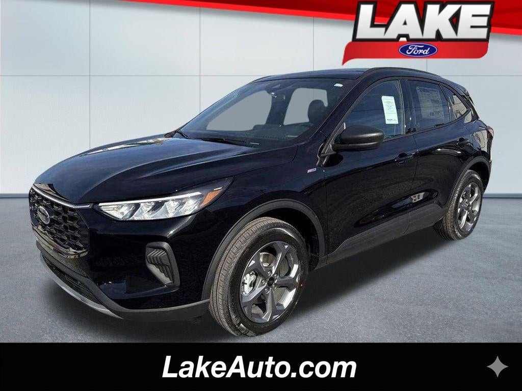 2026 Ford Escape ST-Line in Agate Black Metallic — front three-quarter view