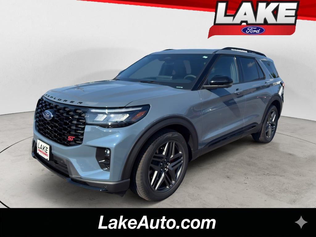 2026 Ford Explorer ST in Vapor Blue Metallic — front three-quarter view