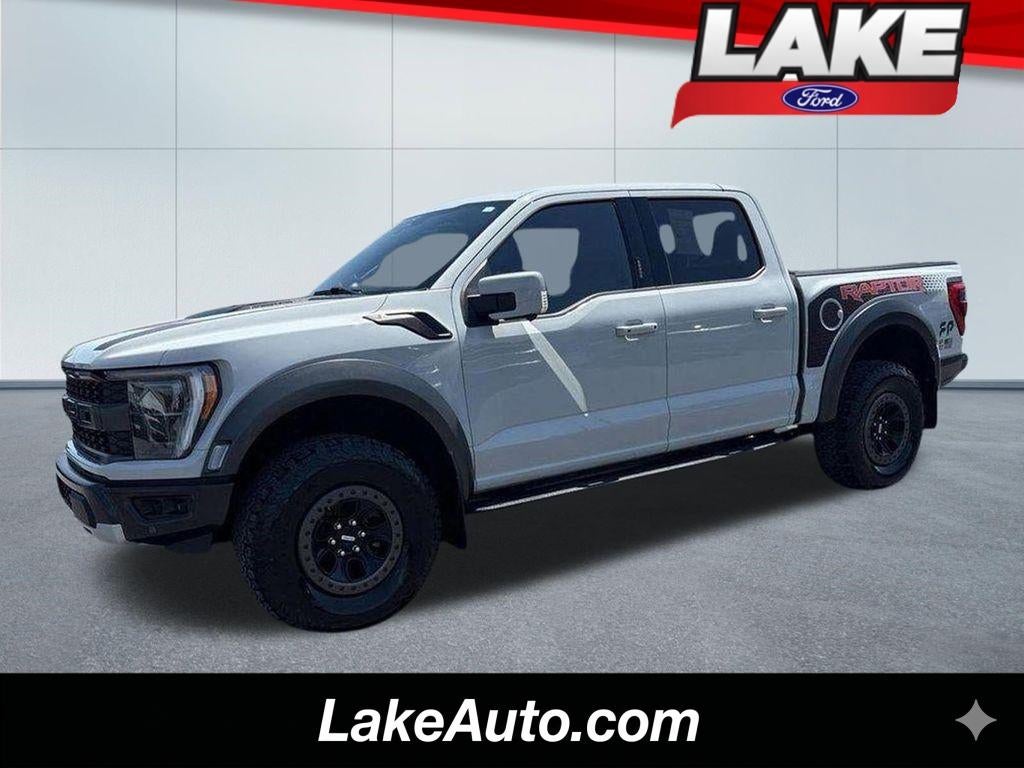 2023 Ford F-150 Raptor in Avalanche — front three-quarter view