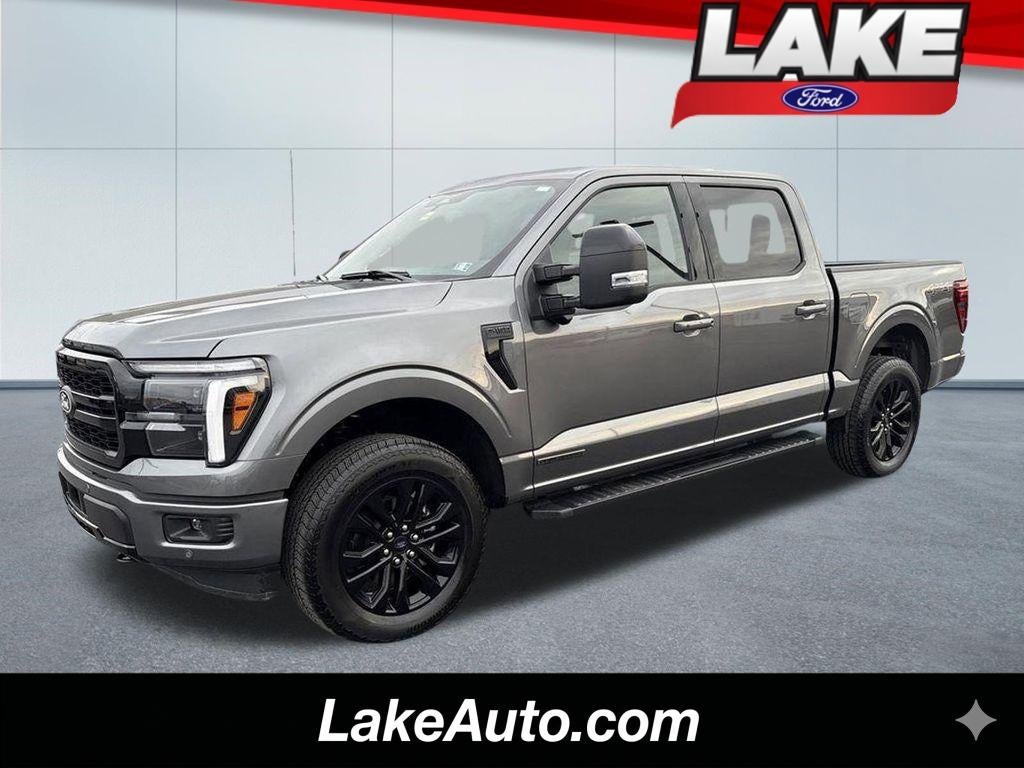 2025 Ford F-150 LARIAT in Carbonized Gray Metallic — front three-quarter view