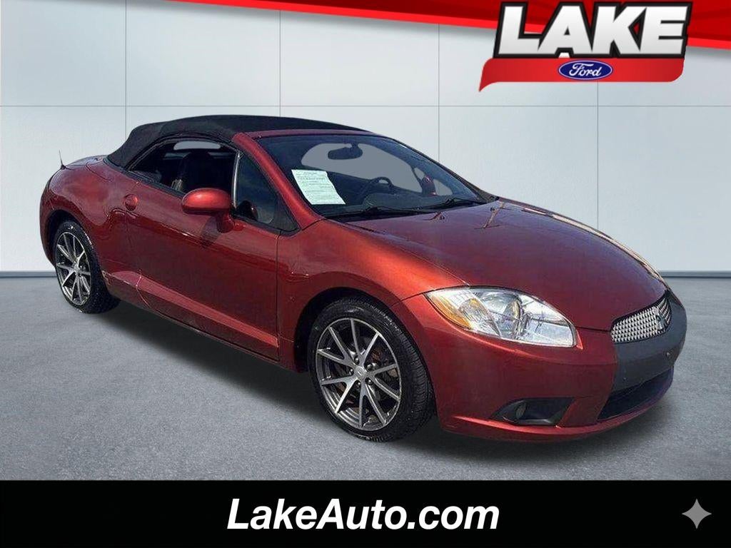 2012 Mitsubishi Eclipse Spyder SE in Rave Red Pearl — front three-quarter view