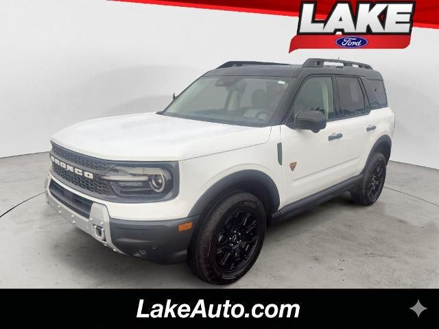 2026 Ford Bronco Sport Badlands in Oxford White — front three-quarter view